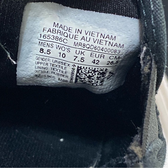 Converse One Star Black White CC "WE ARE NOT ALONE" Slip On Sneakers Unisex - Picture 10 of 10